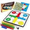 3 in 1 Magnetic Board Games Set for Kids Adults - Classic Travel Game Set with Chinese Checkers, Ludo, Snakes and Ladders, Educational Family Strategy Game with Folding 12.4 Inches Board & Piece view 1