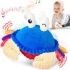 Baby Toys 6-12 Months, Musical Crawling Crab Plush Toy - 40 Songs & Recording Feature, Dancing Walking Moving Bouncing Tummy Time Toy, Sensory Toys for Toddlers 1-3, Birthday Gifts for Infants view 1