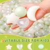 TRENDPLAY Ball Pit Balls for Toddlers, Star Heart Moon Shape 200 Pieces, Plastic Toy Balls for Boys Girls Kids Dogs,Green+ Beige+ Pearl White+ Clear view 3