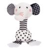 JINBOBUBU Black & White Elephant Baby Toys 0-12 Months - Plush Sensory Rattle with Teether, Wind Chime, BB Squeaker & Embroidery for Visual, Hearing & Cognitive Development view 1