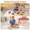 Wooden Cars Vehicle Set for Toddlers 1-3 Cars Toy for Toddlers Montessori Toys for 1+ Year Old Educational 1st Birthday Gifts view 4