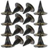 Abaodam 24pcs Miniature Witch Hats Black Tiny Wizard Hats for Dollhouse Crafts Halloween Party Favors DIY Hair Accessories view 1