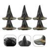 Abaodam 24pcs Miniature Witch Hats Black Tiny Wizard Hats for Dollhouse Crafts Halloween Party Favors DIY Hair Accessories view 3