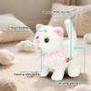 Easfan 7" Walking Plush Kitty Toy Stuffed Animal Electric Interactive with Dress Talking Musical Cute Plush Toy White Cat Tail Wagging Christmas Birthday Gifts for Kids Toddlers view 2