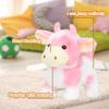 Easfan Walking Pink Cow Interactive Electronic Pet Plush Toy with Sounds and Movements Hopping Moving Educational Plush Toy Easter Birthday Gifts for Kids Girls, 7'',Pink view 2