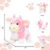 Easfan Walking Pink Cow Interactive Electronic Pet Plush Toy with Sounds and Movements Hopping Moving Educational Plush Toy Easter Birthday Gifts for Kids Girls, 7'',Pink view 3