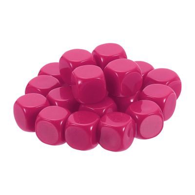 uxcell 20Pcs Rounded Blank Six Sided Dice 16mm/0.6inch Acrylic Dice Cube with Smoothed Surface for Party Board Game DIY Craft Counting Teaching, Rose Purple