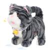 Easfan 7" Walking Plush Kitty Toy Stuffed Animal Electric Interactive Talking Musical Plush Toy Grey Cat Leash Tail Wagging Christmas Birthday Gifts for Kids Toddlers view 1
