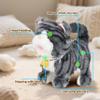 Easfan 7" Walking Plush Kitty Toy Stuffed Animal Electric Interactive Talking Musical Plush Toy Grey Cat Leash Tail Wagging Christmas Birthday Gifts for Kids Toddlers view 2