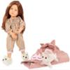 Gotz 2511042 Little Kidz Grete PJ Party - 14" Multi-Jointed Standing Doll with Long Brown Hair to Wash & Style view 1