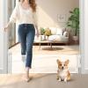 Short Dog Gate,14" Tall Retractable Baby Gate to Step Over, Puppy Mesh Pet Gates Doggy for Doorways Stairs, Extends up to 59" Wide for Kitchen Hallways Indoor,- NOT for Jumpers - Drilling Required view 1