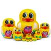 NEPOG Big-Belly Yellow Duck Nesting Dolls, Handmade 10pcs Animal Duck Pattern Wooden Nesting Toys Russian Nesting Dolls, Matryoshka Stacking Dolls for Kids Christmas Birthday Gift Home Decoration view 1