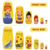 NEPOG Princess Nesting Dolls for Girls Kids, 6 Pcs Princess Girls with Dress Handmade Wooden Nesting Dolls Matryoshka Doll for Kids Birthday Home Decoration view 3