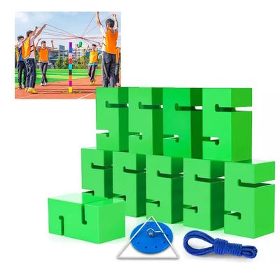 GMSDHCY Group Collaboration Team Stacking Tower Game Set, Adult Field Day Team Building Game Suitable for Office School Groups(Green,10PCS)