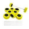 10PCS Toy Car Wheel RC Car Rubber Tire Wheel with 5PCS Shaft Round Rod Axles for RC Car Truck Robot DIY Model Toy Wheel Parts (2x33mm Yellow) view 1