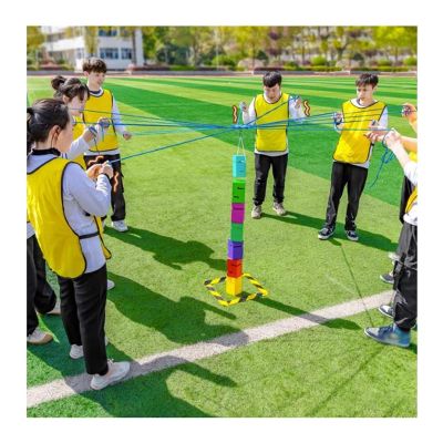 GMSDHCY Team Building Games for Work, Adults Field Day Outdoor Activity Game Set, Birthday Party Fun Team Stacking Tower Games(Blue,10PCS)