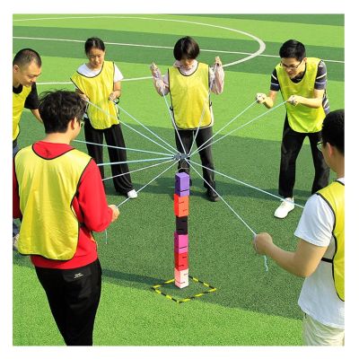 GMSDHCY Team Tower Building Block Stacking Game Set, Outdoor Party Games for Adults, Promoting Communication(Green,5PCS)