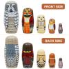 NEPOG Set of 5 Owl Family Nesting Dolls Forest Animals Nesting Dolls Matryoshka Russian Doll Figurines Kids Stacking Dolls for Father's Day Christmas Birthday Owl Lover Home Decoration view 3