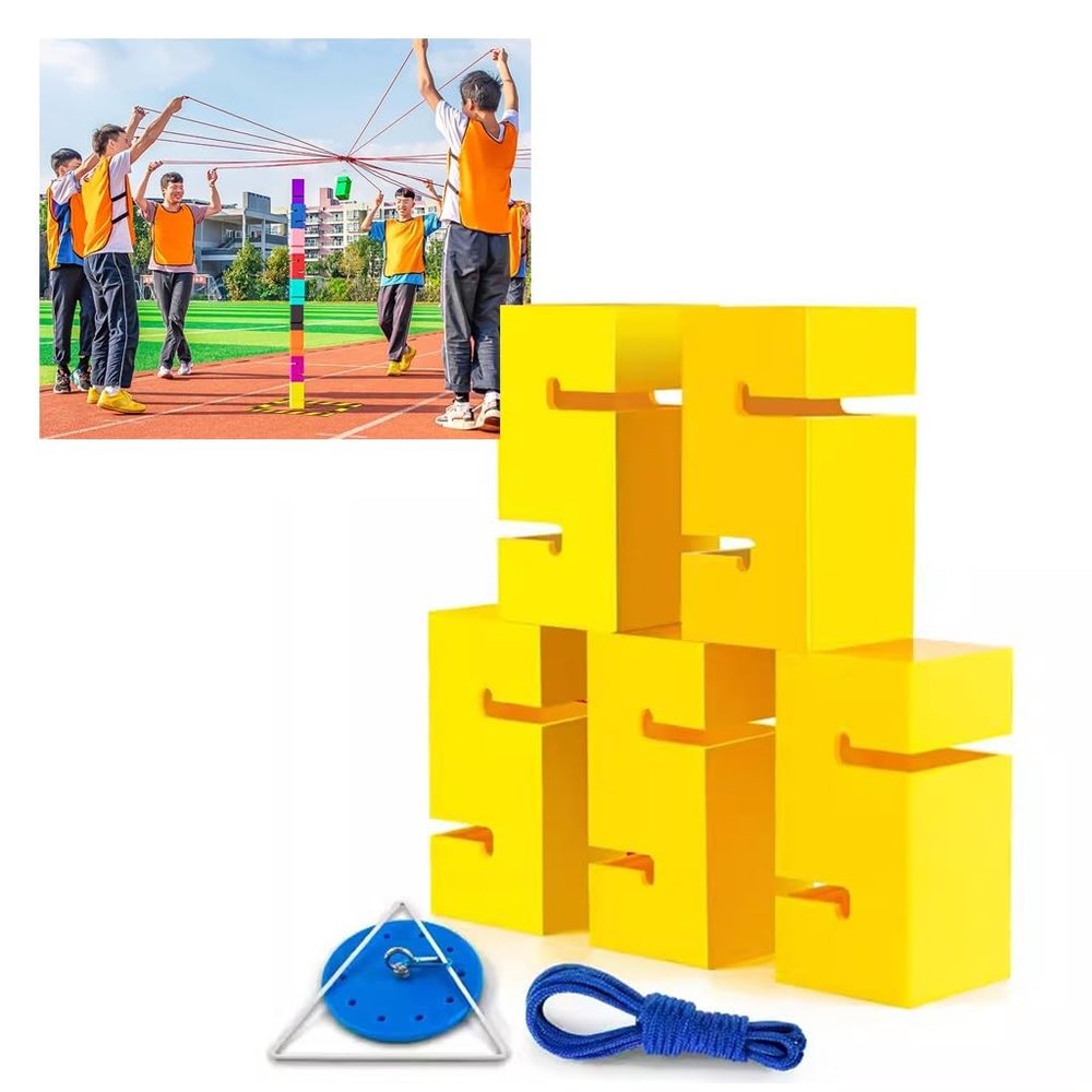 GMSDHCY Group Collaboration Team Stacking Tower Game Set, Adult Field Day Team Building Game Suitable for Office School Groups(Red,5PCS)