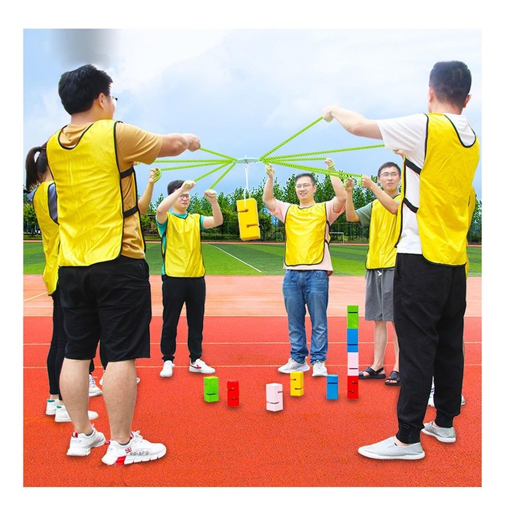 GMSDHCY Outdoor Activities Field Day Games Set, Outdoor Lawn/Beach Teamwork Games for Adults, ABS Block Stacking Tower Game(Green,8PCS)