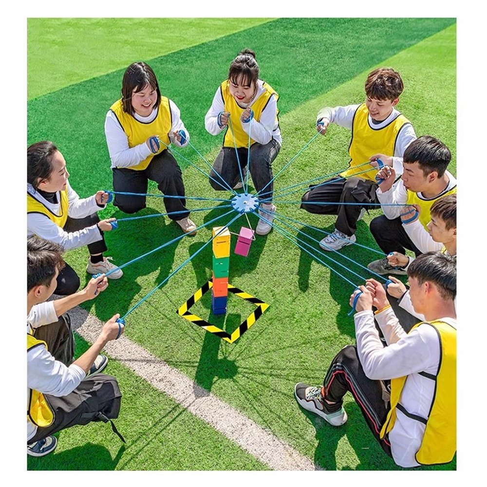 GMSDHCY Field Day Games for Adults, Outdoor Activities Team Tower Game for 5-20 PeopleFun Team Building Games for Employees(Green,5PCS)