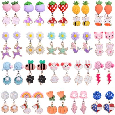 20 Pairs Clip on Earrings -Cute Clip Earrings Hypoallergenic,Dress-Up AccessorieStyle B