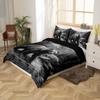 Bear Lodge Cabin Duvet Cover Set Toddler,Wild Animal Comforter Cover 2pcs for Boys Teens Youth,Jungle Nature Landscape Bedding Set 1 Pillowcase(No Comforter),Bear Footprint Bedding Quilt Cover view 3