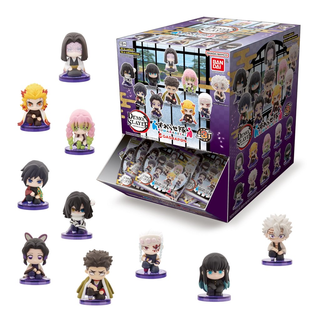 Bandai Namco - Demon Slayer: Kimetsu no Yaiba - Suwarase-tai Sitting Mini Figures Series 3, Gashapon Blind Pack Figure