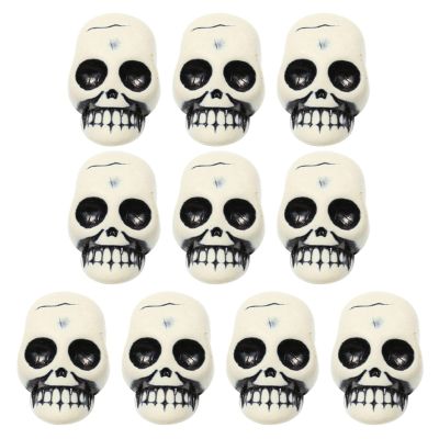 10Pieces Halloween Skull Heads Scary Prank Props Terrifying Skull Skeleton Ornament for Roombreak