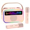 TOZDTO Kids Karaoke Machine for Girls, Kids Toys Gifts for Age 3-12+, Portable Bluetooth Speaker with 2 Wireless Microphones, Toddler Singing Karaoke for Birthday, Family, Home Party (Pink) view 1