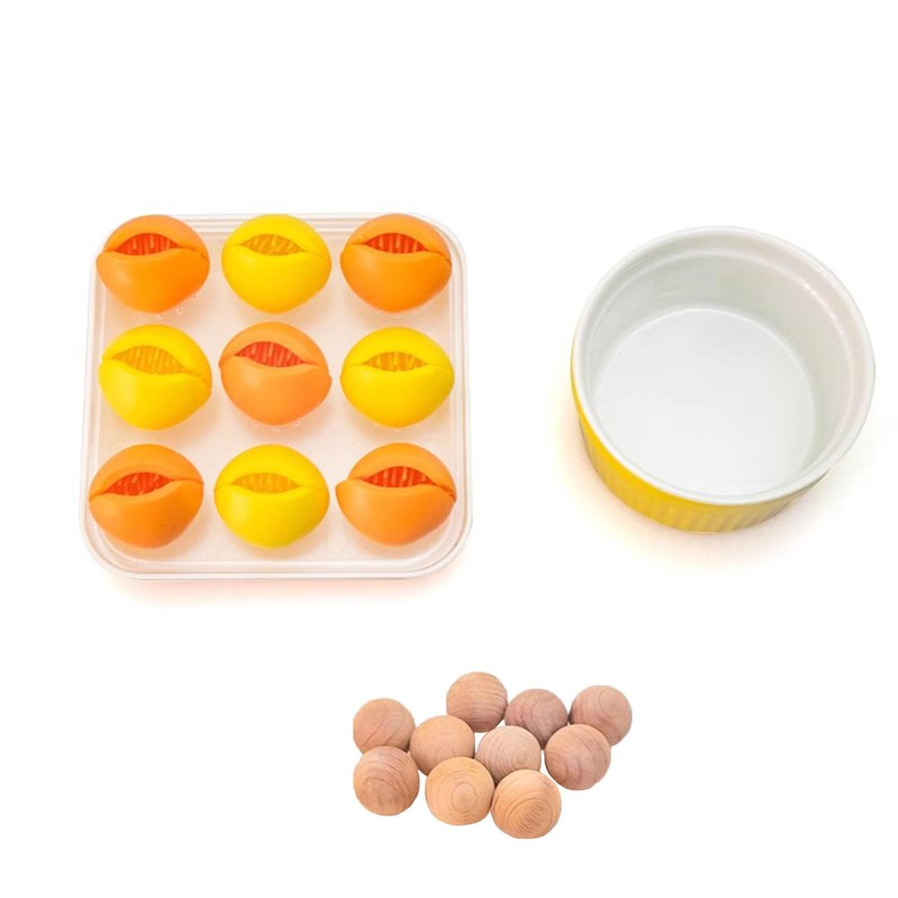 LLTCMAOYI Wooden Ball Home Toys for Children, Parent-Child Interactive Hand-Eye Coordination Early Education,Yellow