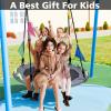 48 inch Tree Swing, Larger Saucer Flying Swing for Whole Family, 900lbs Weight Capacity, with Adjustable Hanging Straps, for Outdoor Playground, Gray view 4