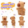Easfan Talking Capybara Repeats What You Say Walking Singing Stuffed Animal Electric Interactive Plush Toy Funny Animated Toy Mimicking Speaking Birthday for Kids Toddlers,9'' view 3