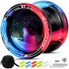 7YO S7 Responsive Yoyo for Kids 8-12, Dual Purpose Yo Yo Professional Yoyos with Case, Bearing Tools, 10 Strings - Black Blue Red view 1