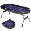 RAYKEEP 71" Foldable Poker Table for 8 Players, Professional Texas Hold'em Casino Table with Padded Rails& Cup Holders, Casino-Grade Felt Folding Game Table for Blackjack, Home, Parties, Game Nights view 1