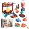 Pretend Play Campfire Toy Set with 45pcs Realistic BBQ Accessories,Fake Grill Foods,Tea Pots etc,Simulate Functional Lights&Sounds,Educational Outdoor Camping Toys Indoor&Outdoor for Kids Ages 3+ view 1
