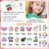 15 Pairs Stud Earrings Set :12 Pairs Unique Cartoon Flat Back Earrings Girls & 3 Pairs Mini Hoops with Stainless Steel Posts and Screwback Earring for Kids(B) view 2