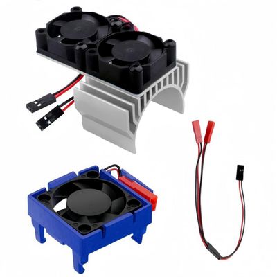VXL-3s ESC Cooling Fan and Motor Cooling Fan Dual Fan Set Compatible with 1/10 Traxxas Slash 44 VXL Rustler 4X4 Stampede 4X4 Hoss 44 Velineon VXL-3s Heat Sink,Silvery