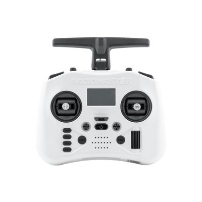 Radiomaster Pocket Crush 2.4GHz ELRS Hall Gimbal Transmitter Remote Control Portable Lightweight Foldable Antenna Mode 2 (Frost White)