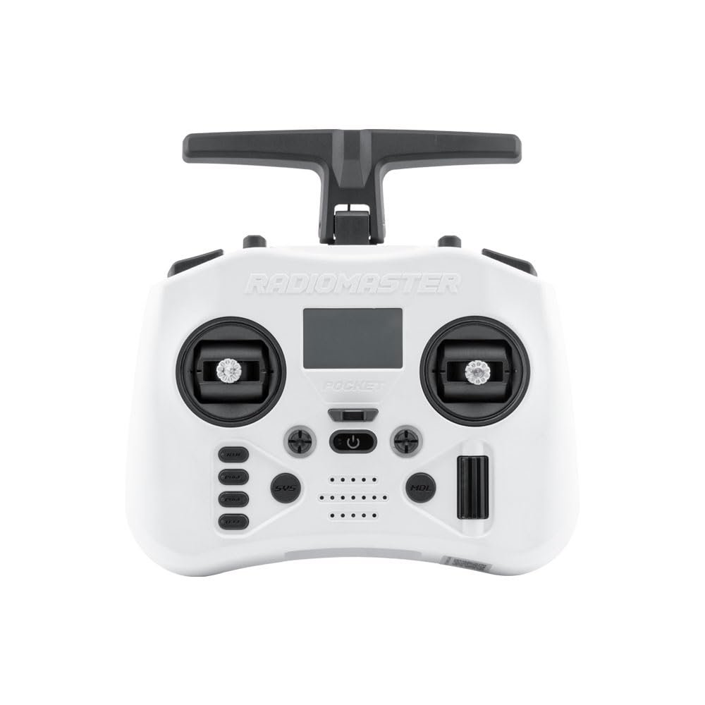 Radiomaster Pocket Crush 2.4GHz ELRS Hall Gimbal Transmitter Remote Control Portable Lightweight Foldable Antenna Mode 2 (Frost White)