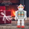 Wind Up Vintage Robot, Metal Tin Drumming Robot, Retro Classic Clockwork Spring for Collection, Xmas, Gifts, Party, Birthday, Festival (Silver) view 3