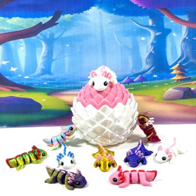 10pcs Mini Axolotl Charms 3D Printed Miniature Axolotl Ornament Tiny Animal Figures for Birthday Party Decoration, Fidget Mini Axolotl, Fidget ADHD Autism Toy IHWMA123-WPE