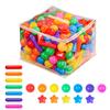 Dekeyoo Star Ball Pit Balls Pack of 100 - BPA Free, Crush Proof Plastic Balls for Ball Pit, Tent, Playhouse, 2.15 Inch Star Mocha Tricolor view 2
