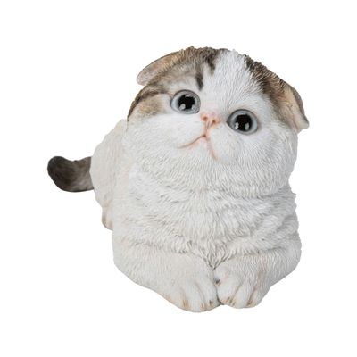 (Woobia) Oubia Squatting Scottish Fold Tea Poop Ears 6.9 x 3.3 x 3.3 inches (15 x 8.5 x 8 cm) Doll Figurine Figurine Animal Garden Decoration Cat H24083-1