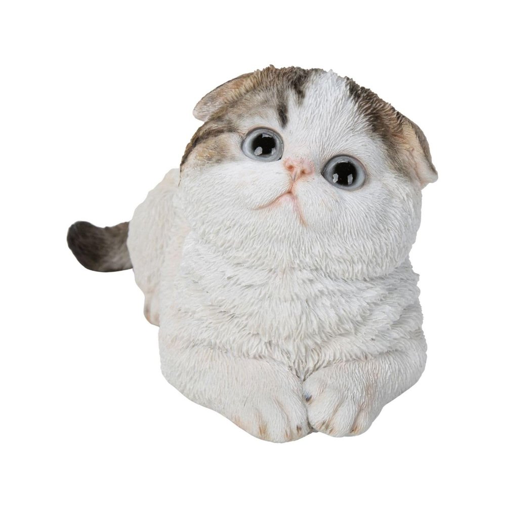 (Woobia) Oubia Squatting Scottish Fold Tea Poop Ears 6.9 x 3.3 x 3.3 inches (15 x 8.5 x 8 cm) Doll Figurine Figurine Animal Garden Decoration Cat H24083-1