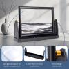 BOLGRLONG Moving Sand Art Liquid Motion 3D Dynamic Mountains Sandscape Painting, Square Glass Sands Painting with Easy-Flip Stand, Sensory Relaxing Decor for Home and Office (9") (Black) view 4