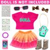 11Pcs American 18 Inch Doll Clothes Set- Mexican Style Accessories for 18 Inch Dolls-Complete Outfit with Leopard Boots,Cactus Bag(Doll not Included) view 2