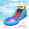 22.5ft(L) Commercial Water Slide for Adults Kids(Double Slides&Big Splash Water Pool),100% PVC Adult Inflatable Water Slide with Blower Great for Outdoor Summer Fun,Backyard Party-22.5x10.8x12.3ft view 2