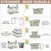 XHWZOF Jungle Safari Nursery Basket -Stackable and Collapsible Animal Basket Hamper ,Freestanding Kid Storage Bin Clothes Book Toy Organizer Bin ( Upgraded Metal Frames) view 4