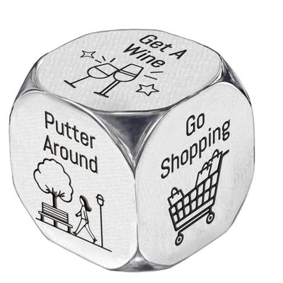 UNICRAFTALE Retirement Activity Dice 1 Set Stainless Steel Activity Decision Dice Retirement Gifts Coworker Colleague Employee Appreciation Gifts for Men Women Birthday